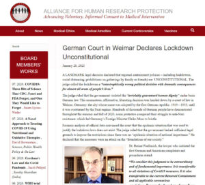 German Court in Weimar Declares Lockdown Unconstitutional